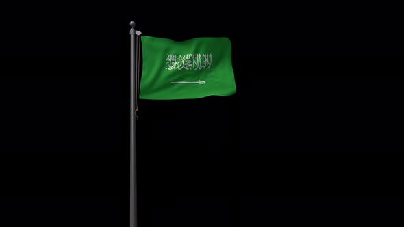Saudi Arabia Flag With Alpha 4K