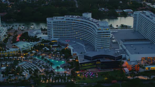 Aerial view of a Miami Beach hotel