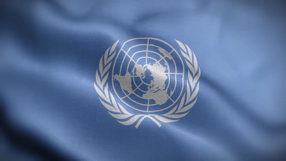 UN Flag Textured Waving Front Background HD