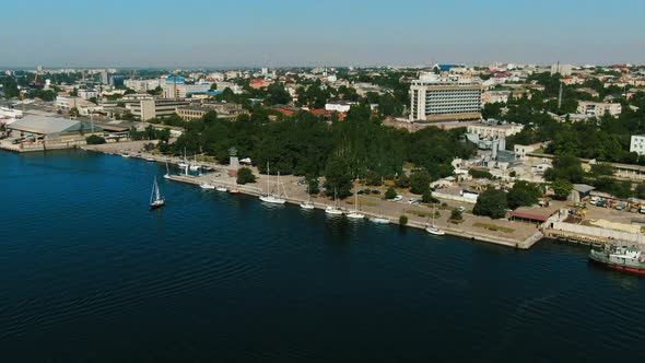 Embankment with yachts, Kherson
