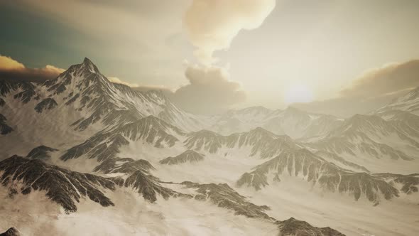 Rays of Sunset on the Tops of the Mountains alt