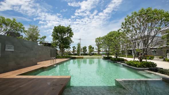 Modern and Peaceful Swimming Pool with Beautiful Garden