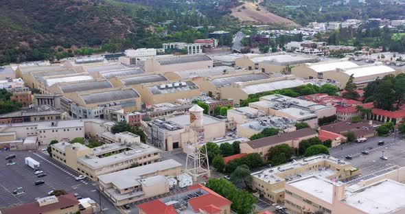 View from above of Warner Bros Studios. Los Angeles