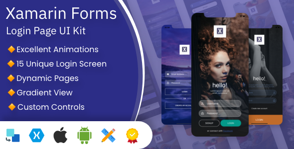 XamUI Login Pages UI Kit | Xamarin Forms