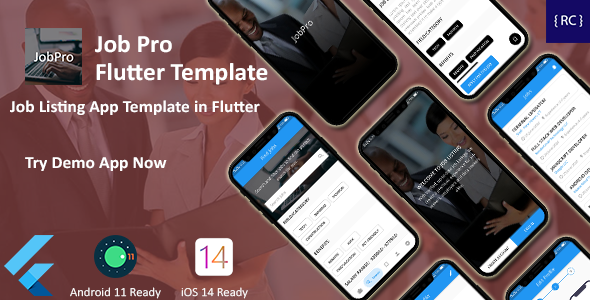 Job Listing Android App + iOS App Template |  Flutter | JobPro