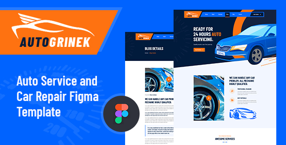 Autogrinek - Auto Service and Car Repair Figma Template