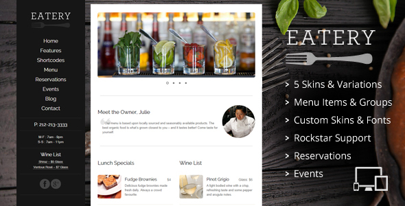 Eatery - Responsywny motyw WordPress dla restauracji