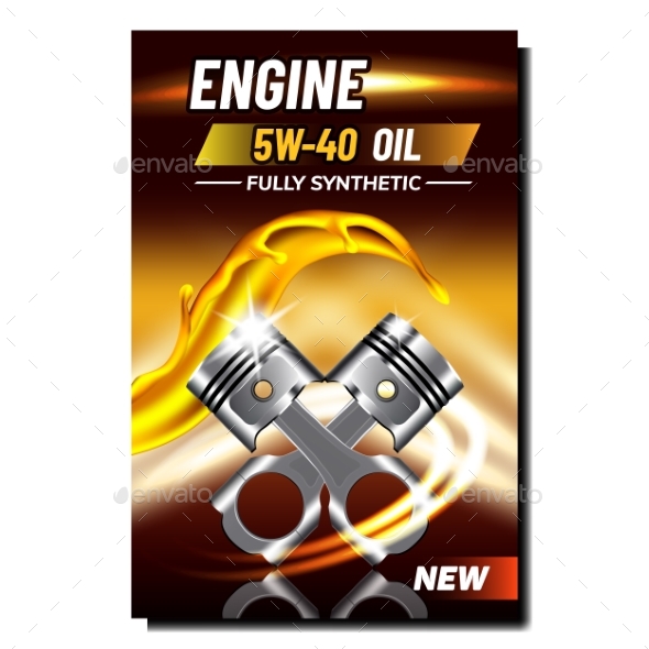 Car Engine Repair Service Advertise Poster Vector