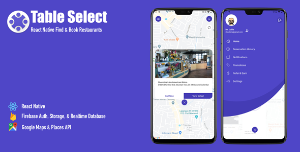 Table Select | React Native Find & Book Restaurants