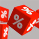 Dice With Percentage Symbol Falling Down - VideoHive Item for Sale