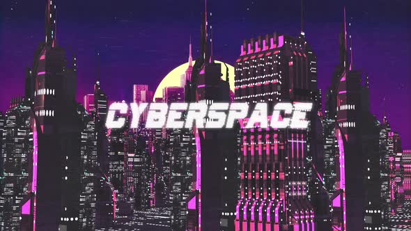 Retro Cyber City Background Cyberspace
