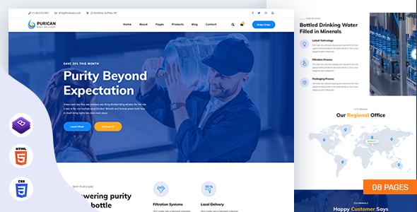 Purican – Drinking Mineral Water Delivery HTML5 Template
