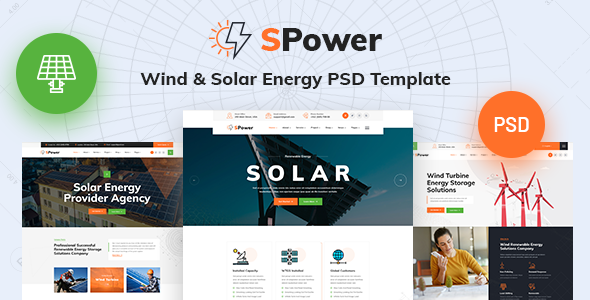 SPower - Wind & Solar Energy PSD Template