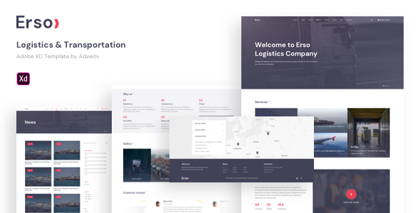 Erso - Logistics & Transportation Adobe XD Template