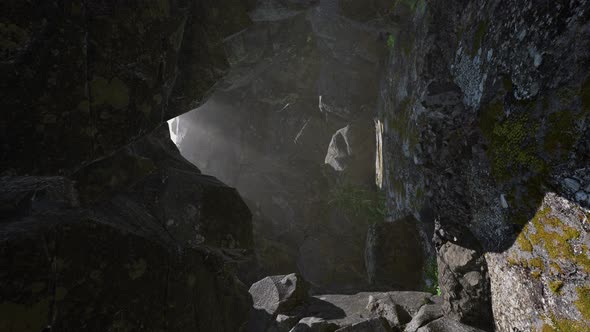 Sun Light Inside Mysterious Cave