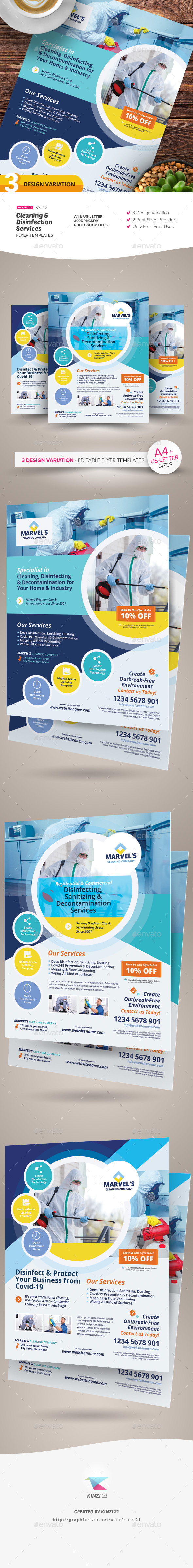 Cleaning & Disinfection Services Flyer Templates vol.02