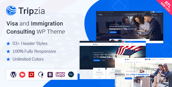 Tripzia – Immigration Consulting Wordpress Theme