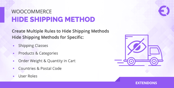 WooCommerce Hide Shipping Method for Product, Category & More