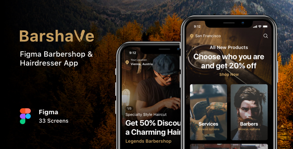 Barshave - Figma Barbershop & Hairdresser App