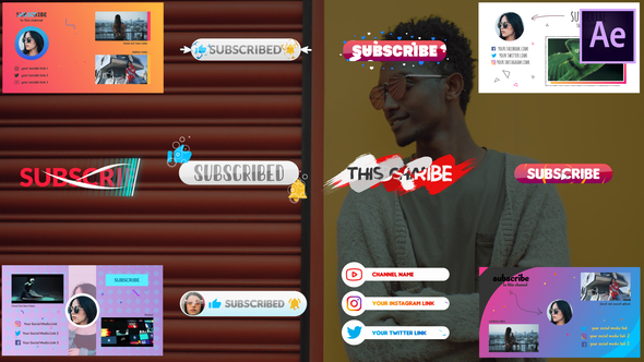Subscribers And Endscreens | After Effects alt