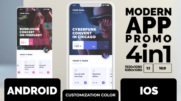 Modern APP Promo V-4 in 1-IOS and ANDROID