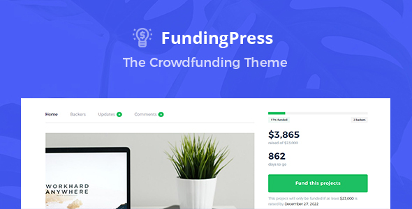 Fundingpress - Motyw WordPress dotyczący finansowania społecznościowego