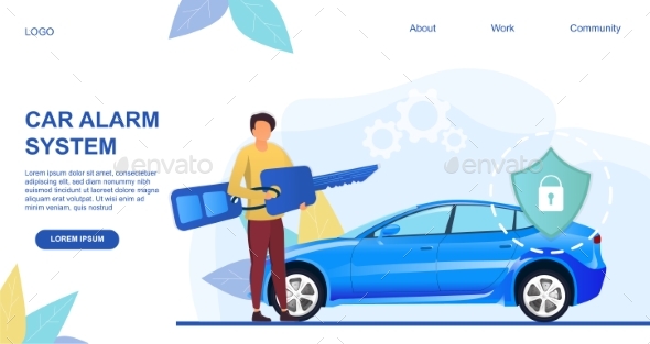 Web Page Template for a Car Alarm System