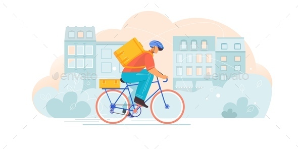Bicycle Delivery Flat Composition