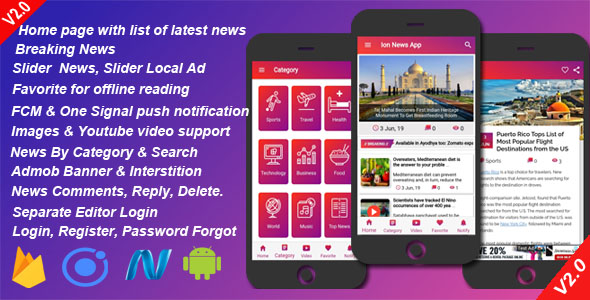 Ion News - Android and IOS News Application   with Admin and Editor Panel