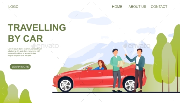 Web Page Template on Travelling By Car