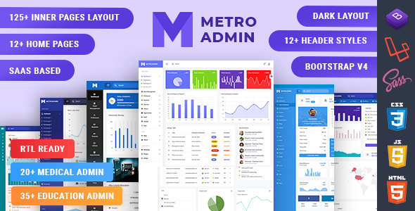 MetroAdmin - Bootstrap, Laravel & React Admin Dashboard
