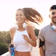 Attractive Man and Beautiful Woman Jogging Together - VideoHive Item for Sale