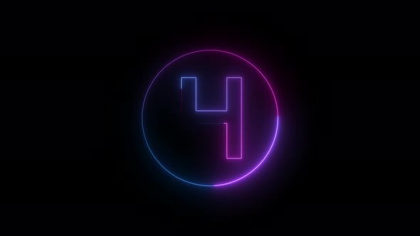 Neon Light H Logo Intro Animation