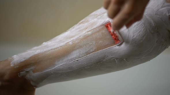 Leg Shaving With Cheap Dysfunctional Razor, Bad Result, Poor Personal Hygiene