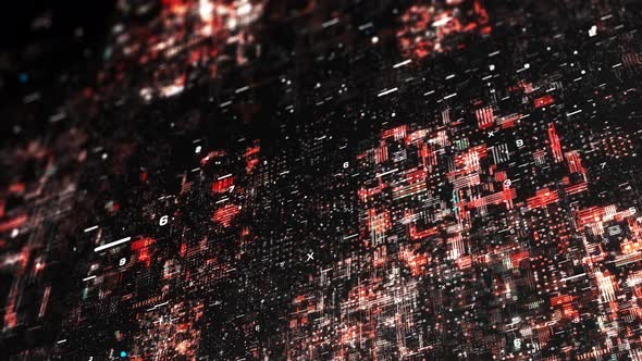 Abstract digital particles flow,Technology digital connection background. (loopable) alt