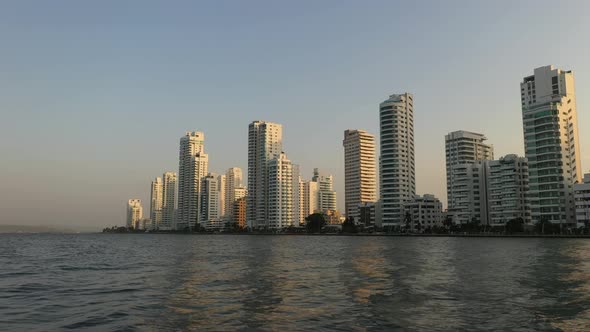 The Colombian City Cartagena in the Evening