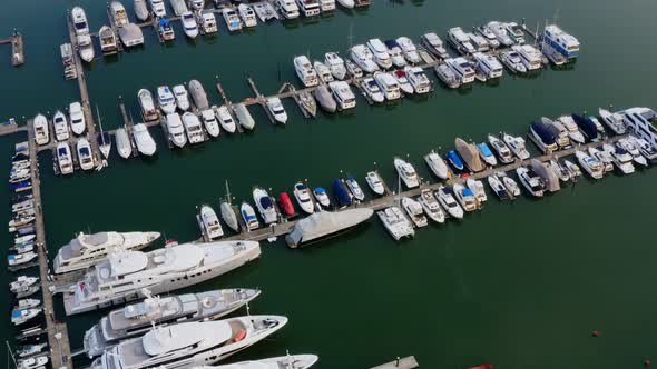 Typhoon shelter with yacht boat