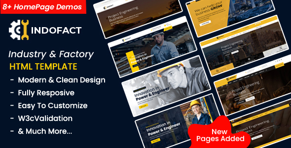 Indofact - Industry, Factory and Engineering HTML 5 Template