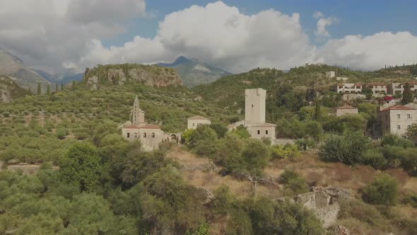 Aerial view on Kardamyli, Peloponnese, Greece.