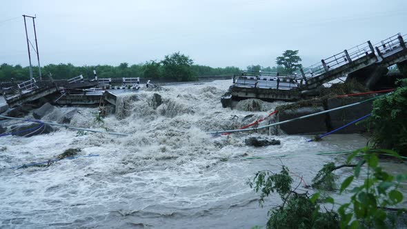 Disaster Heavy Rain Bridge Collapsed