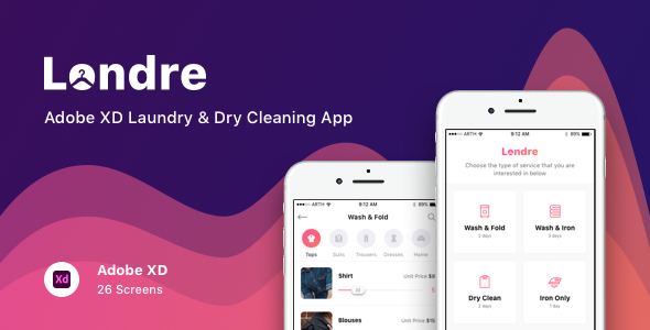 Londre - Adobe XD Laundry & Dry Cleaning App