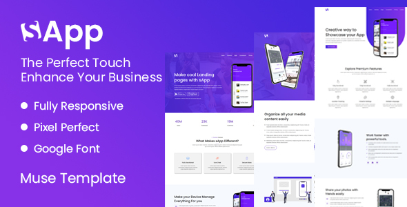 Sapp - App Landing Muse Template