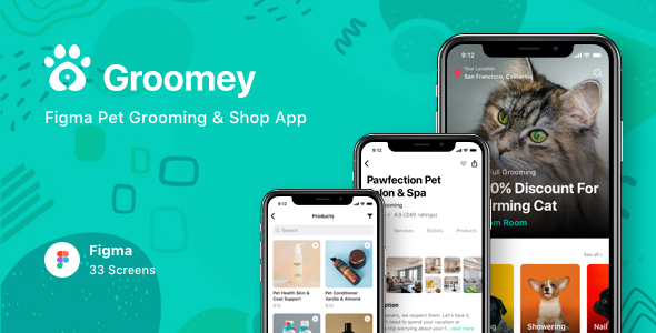 Groomey - Figma Pet Grooming & Shop App