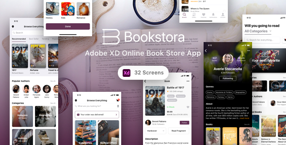 Bookstora - Adobe XD Online Book Store App
