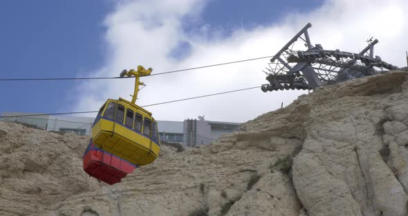 Funiculars of the world steepest cable way at Rosh Hanikra