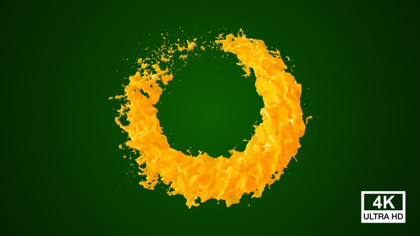 Mango Juice Circle Splash 4K alt