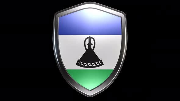 Lesotho Emblem Transition with Alpha Channel - 4K Resolution