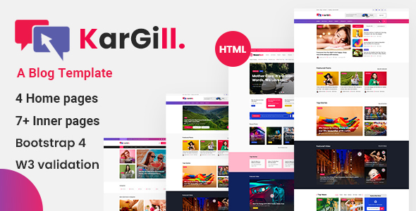 Kargill - Blog, Magazine Html Template