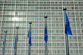 he European Comission building in Background. Brussles, Belgium