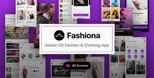 Fashiona - Adobe XD Fashion & Clothing App